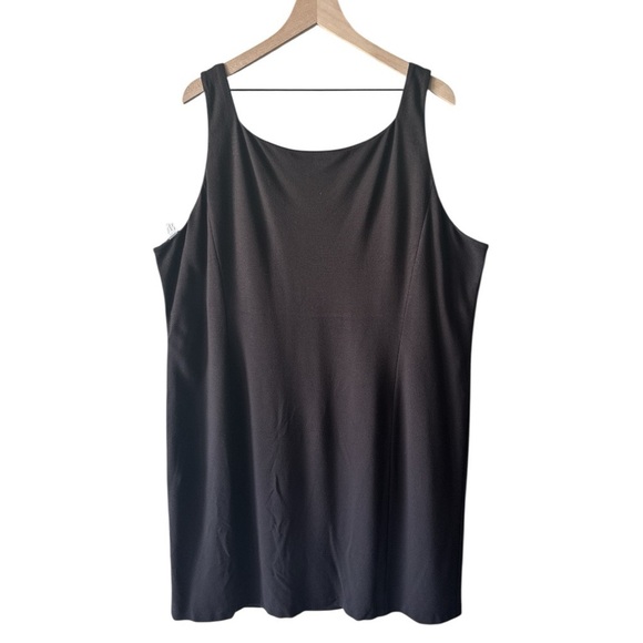 Eileen Fisher Viscose Stretch V-Neck Tank Dress Silk Lining - Brown - Size 2X - Picture 3 of 5